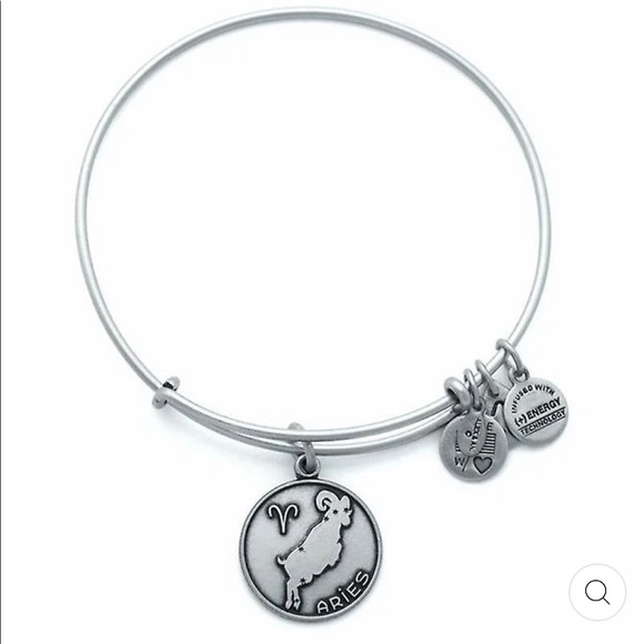 Alex and Ani Aries Silver Charm Bangle Bracelet - Picture 1 of 2